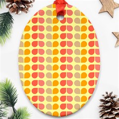 Colorful Leaf Pattern Oval Ornament