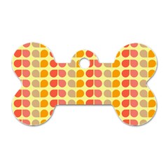 Colorful Leaf Pattern Dog Tag Bone (two Sided)