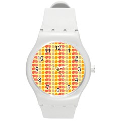 Colorful Leaf Pattern Plastic Sport Watch (medium) by GardenOfOphir