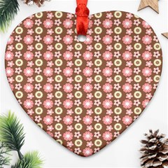 Cute Floral Pattern Heart Ornament