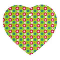 Cute Floral Pattern Heart Ornament