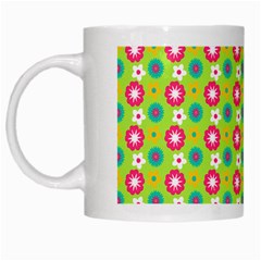 Cute Floral Pattern White Coffee Mug by GardenOfOphir