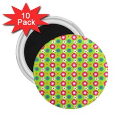 Cute Floral Pattern 2.25  Button Magnet (10 pack)