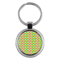 Cute Floral Pattern Key Chain (Round)