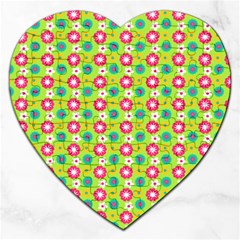 Cute Floral Pattern Jigsaw Puzzle (heart) by GardenOfOphir