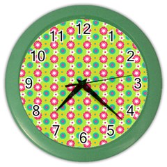 Cute Floral Pattern Wall Clock (Color)