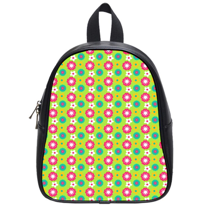 Cute Floral Pattern School Bag (Small)