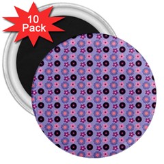 Cute Floral Pattern 3  Button Magnet (10 Pack) by GardenOfOphir