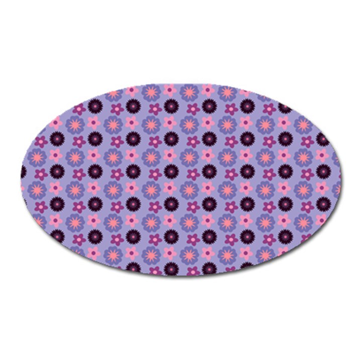 Cute Floral Pattern Magnet (Oval)