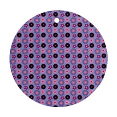 Cute Floral Pattern Round Ornament (two Sides) by GardenOfOphir