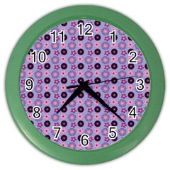 Cute Floral Pattern Wall Clock (color)