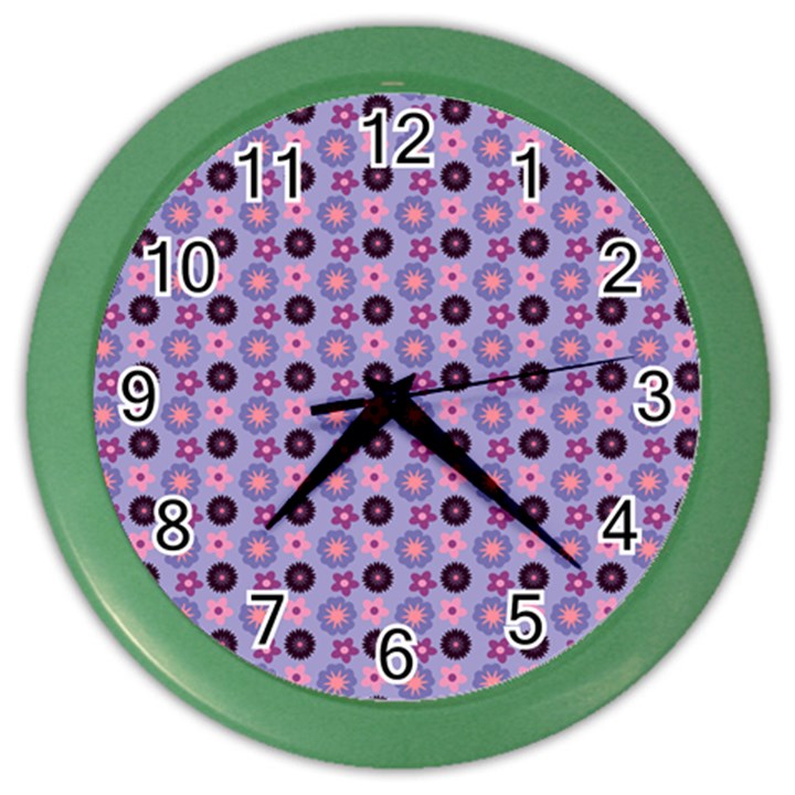 Cute Floral Pattern Wall Clock (Color)