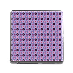 Cute Floral Pattern Memory Card Reader With Storage (square)