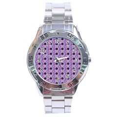 Cute Floral Pattern Stainless Steel Watch