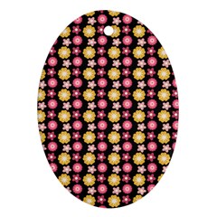 Cute Floral Pattern Oval Ornament by GardenOfOphir