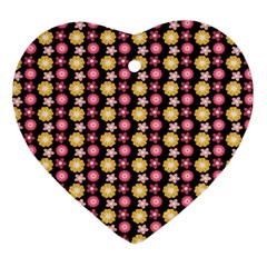 Cute Floral Pattern Heart Ornament by GardenOfOphir