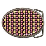 Cute Floral Pattern Belt Buckle (Oval) Front