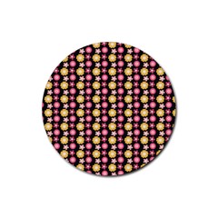 Cute Floral Pattern Drink Coaster (round)