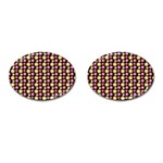 Cute Floral Pattern Cufflinks (Oval) Front(Pair)