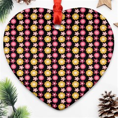 Cute Floral Pattern Heart Ornament (two Sides) by GardenOfOphir