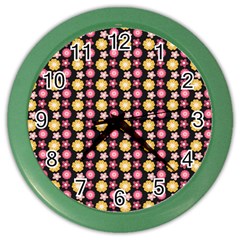 Cute Floral Pattern Wall Clock (color) by GardenOfOphir