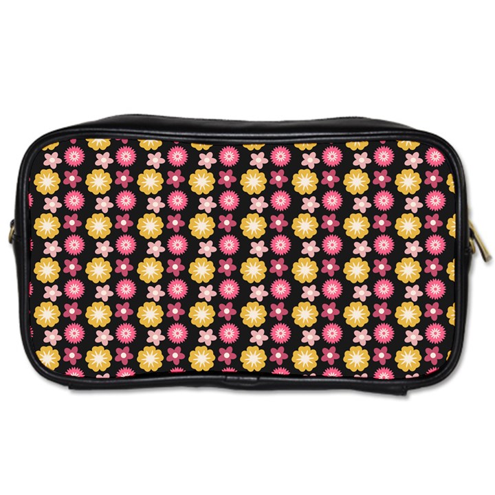 Cute Floral Pattern Travel Toiletry Bag (Two Sides)