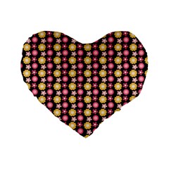 Cute Floral Pattern 16  Premium Flano Heart Shape Cushion 