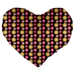 Cute Floral Pattern 19  Premium Flano Heart Shape Cushion by GardenOfOphir