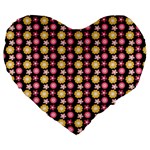 Cute Floral Pattern 19  Premium Flano Heart Shape Cushion Front