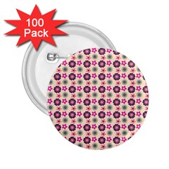 Cute Floral Pattern 2 25  Button (100 Pack)