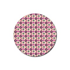 Cute Floral Pattern Drink Coaster (round)