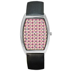 Cute Floral Pattern Tonneau Leather Watch