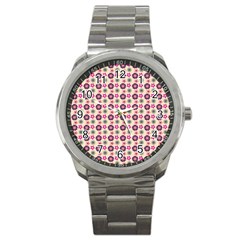 Cute Floral Pattern Sport Metal Watch