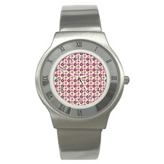 Cute Floral Pattern Stainless Steel Watch (slim) by GardenOfOphir