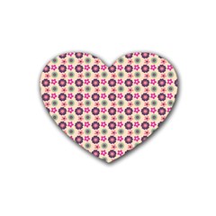 Cute Floral Pattern Drink Coasters (heart) by GardenOfOphir