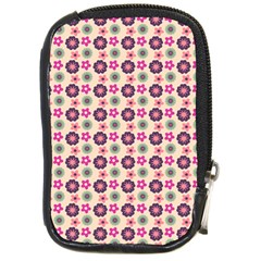 Cute Floral Pattern Compact Camera Leather Case by GardenOfOphir