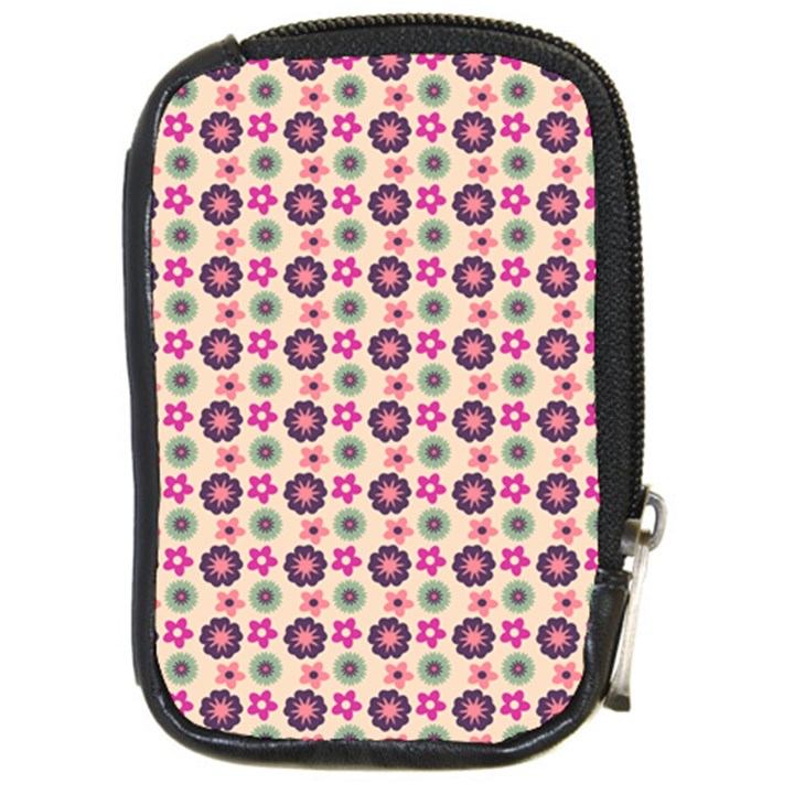 Cute Floral Pattern Compact Camera Leather Case