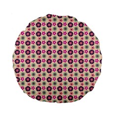 Cute Floral Pattern 15  Premium Flano Round Cushion 