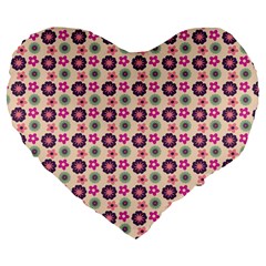 Cute Floral Pattern 19  Premium Flano Heart Shape Cushion by GardenOfOphir