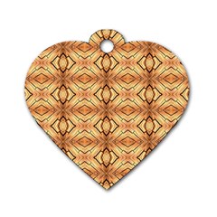 Faux Animal Print Pattern Dog Tag Heart (two Sided)