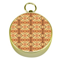 Faux Animal Print Pattern Gold Compass