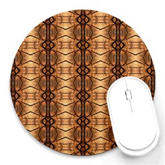 Faux Animal Print Pattern 8  Mouse Pad (round)