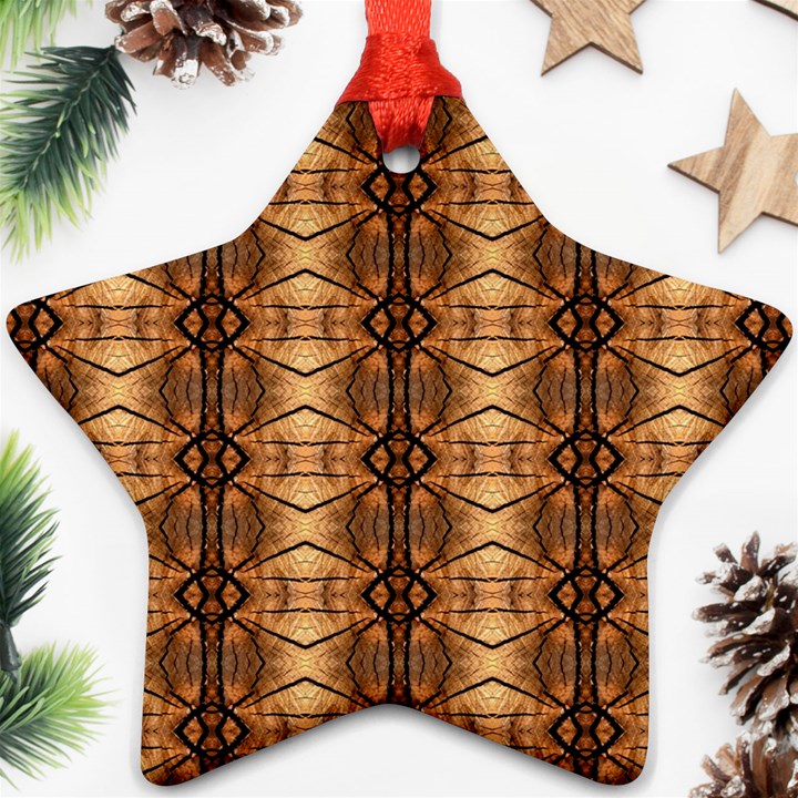 Faux Animal Print Pattern Star Ornament