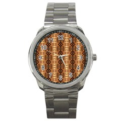 Faux Animal Print Pattern Sport Metal Watch