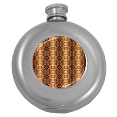 Faux Animal Print Pattern Hip Flask (round)