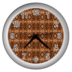 Faux Animal Print Pattern Wall Clock (silver)