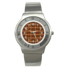 Faux Animal Print Pattern Stainless Steel Watch (slim)