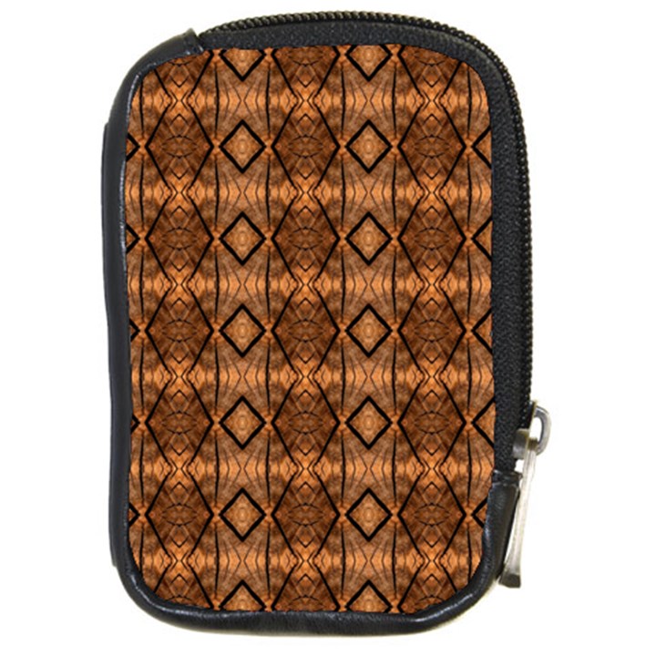 Faux Animal Print Pattern Compact Camera Leather Case