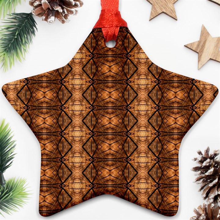 Faux Animal Print Pattern Star Ornament