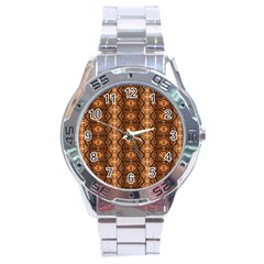 Faux Animal Print Pattern Stainless Steel Watch by GardenOfOphir